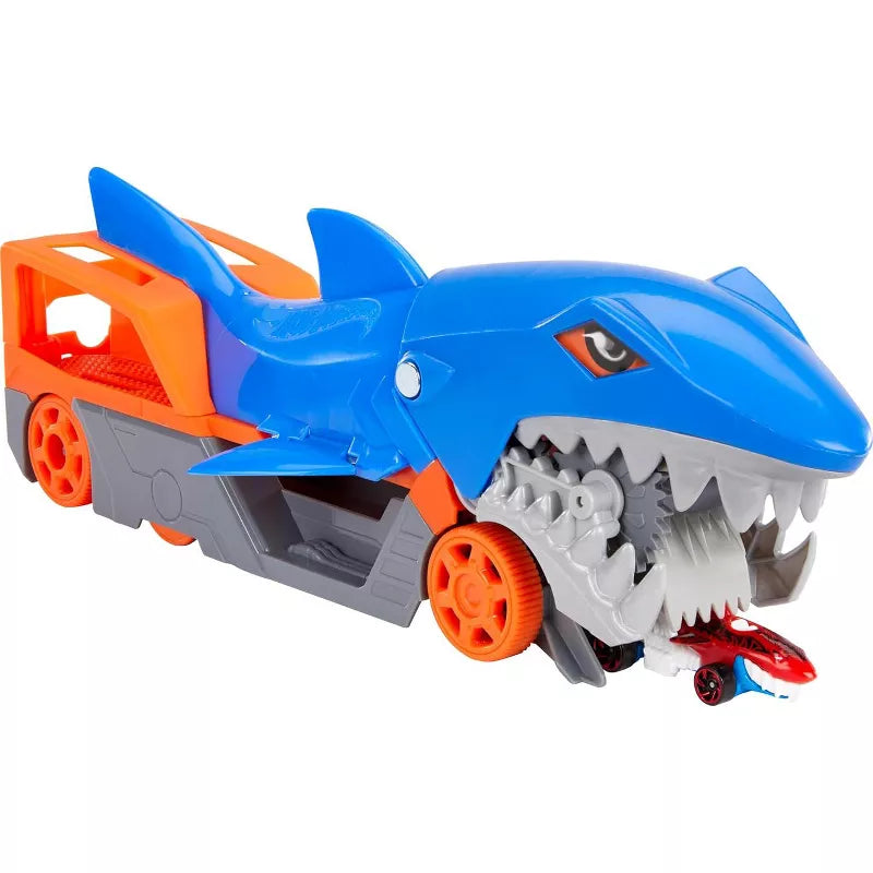 Hot Wheels Shark Chomp Transporter Playset with 1 Toy Car in 1:64 Scale thumbnail