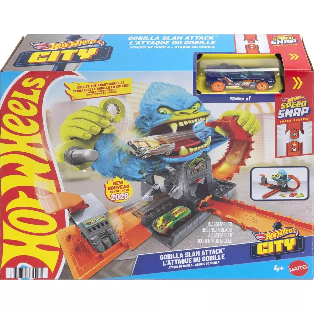 Hot Wheels City Gorilla Slam Attack Track Set with 1:64 Scale Vehicle thumbnail