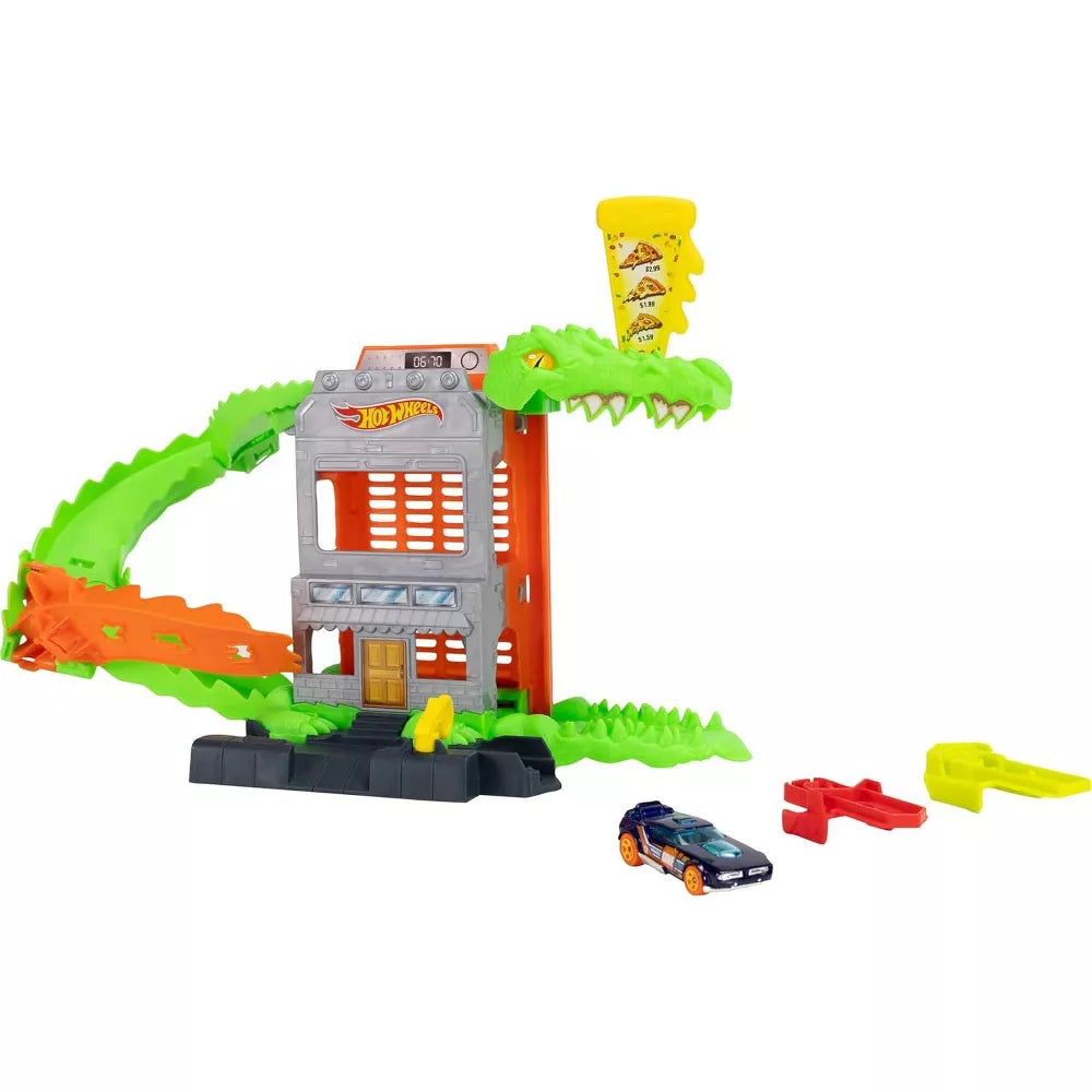 Hot Wheels Croc Pizza Attack Track Set with 1:64 Scale Vehicle thumbnail