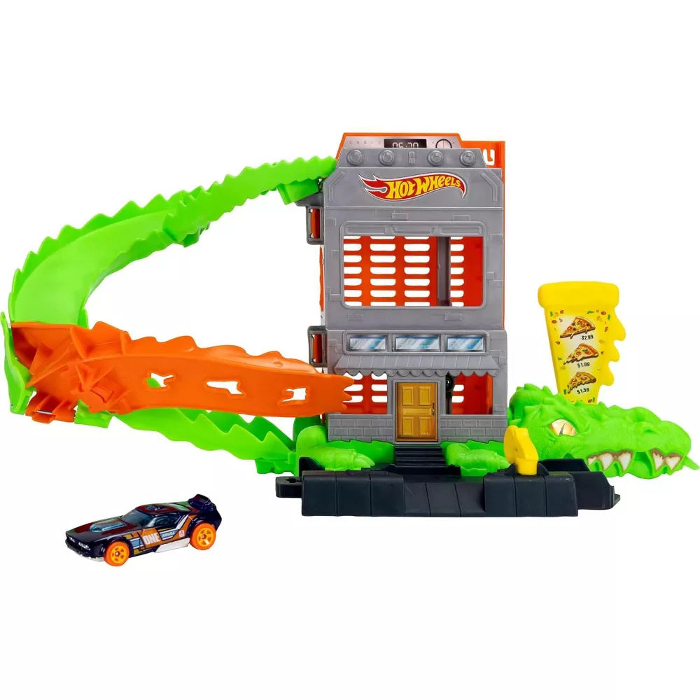 Hot Wheels Croc Pizza Attack Track Set with 1:64 Scale Vehicle thumbnail