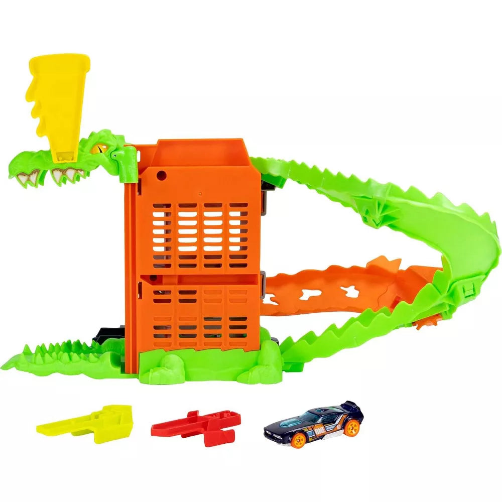 Hot Wheels Croc Pizza Attack Track Set with 1:64 Scale Vehicle thumbnail