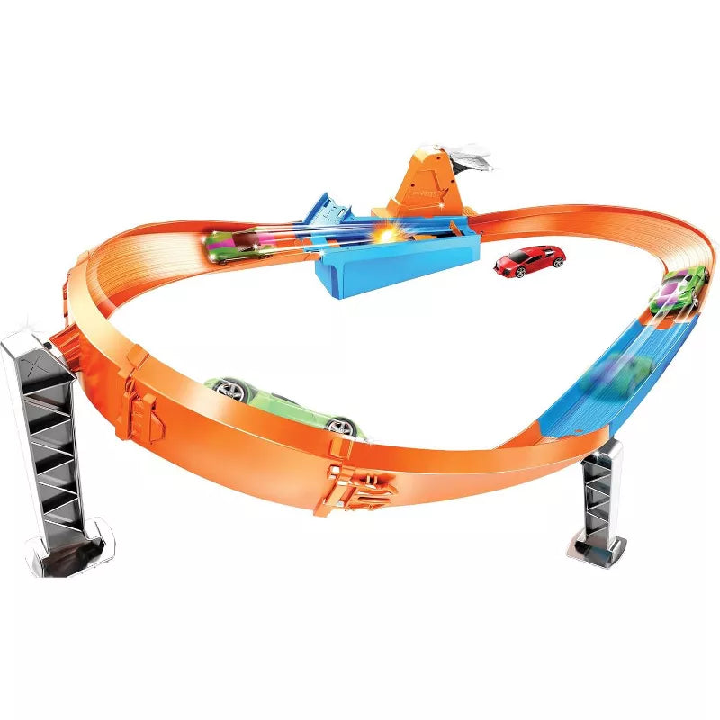 Hot Wheels Toy Car Track Set, Rapid Raceway Champion, Multi-Car Launcher, Connects to Other Sets, Includes 1:64 Scale Car thumbnail