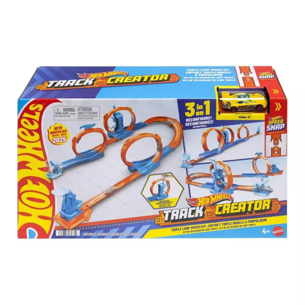 Hot Wheels Triple Loop Track Set with 1:64 Scale Vehicle thumbnail