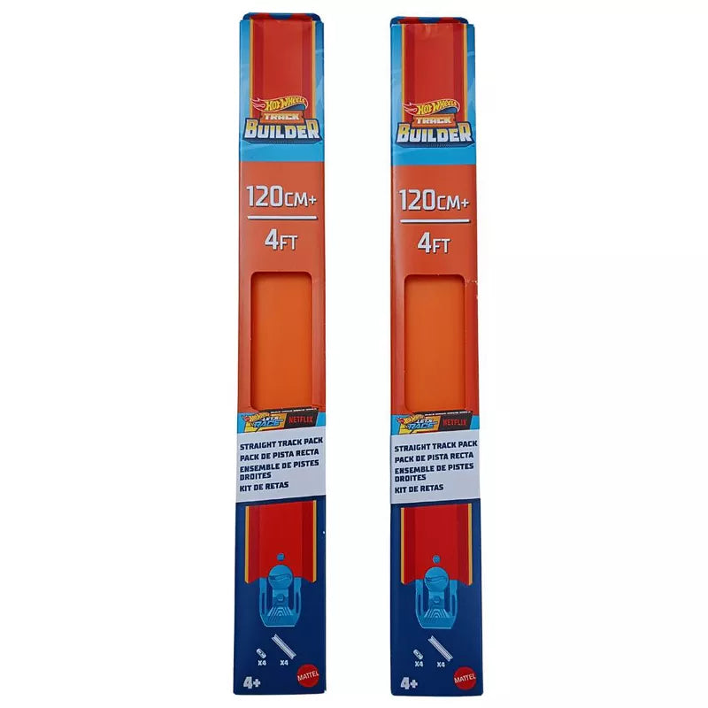 Hot Wheels Track Builder Unlimited Straight Track Pack, 4 Track Connectors & 4 Track Pieces thumbnail