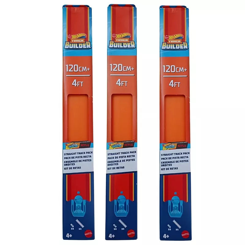 Hot Wheels Track Builder Unlimited Straight Track Pack, 4 Track Connectors & 4 Track Pieces thumbnail