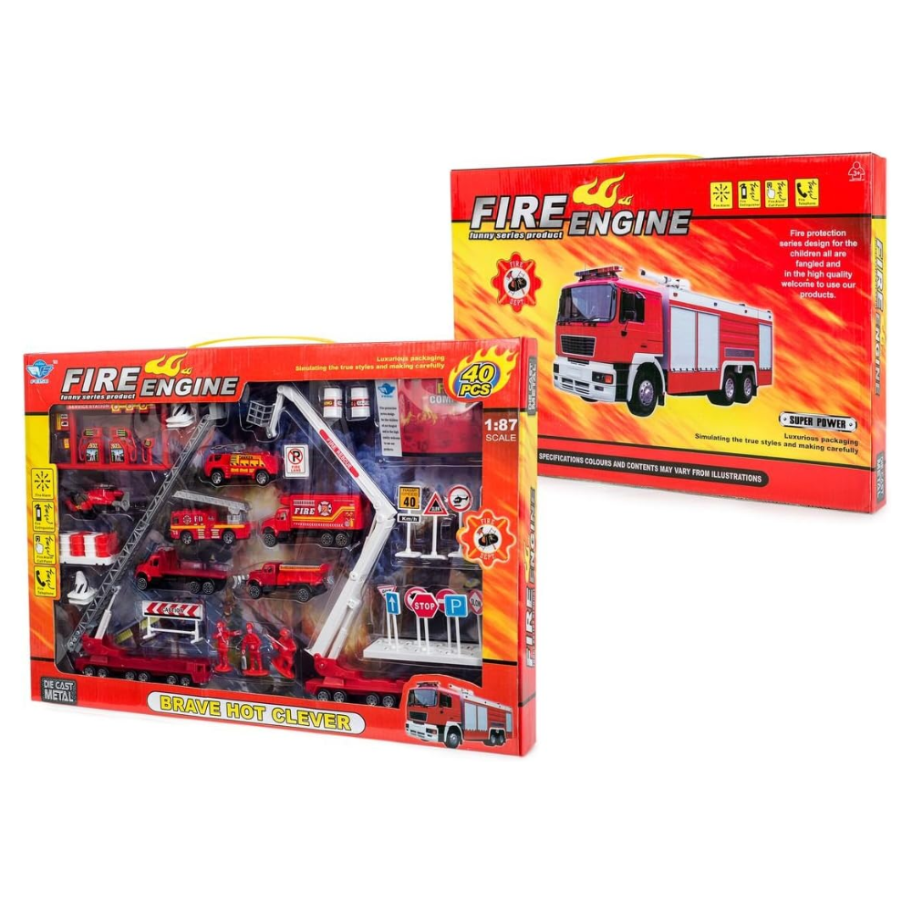 JP3107 Big-Daddy Fire Rescue 40+ Toy Play Set To Create a Perfect Emergency Scene