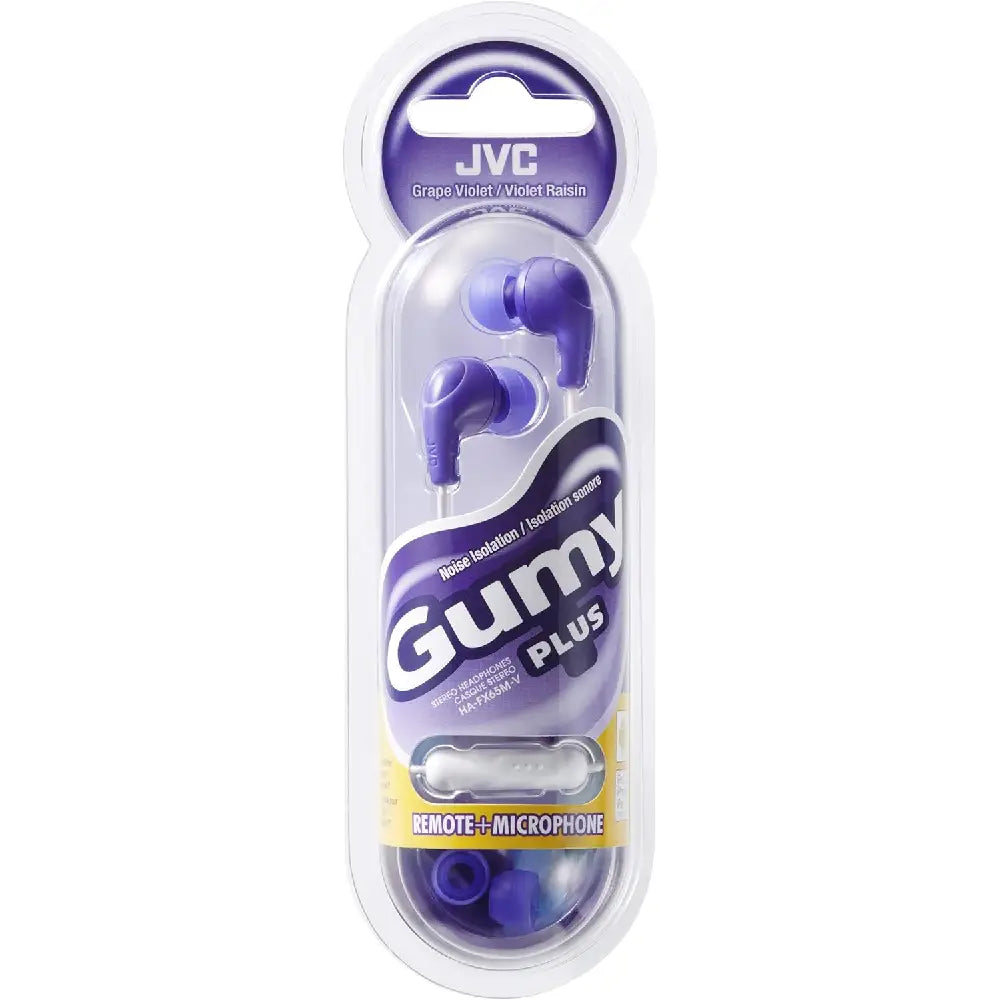 JVC Gumy Plus Earbuds with Mic Purple thumbnail