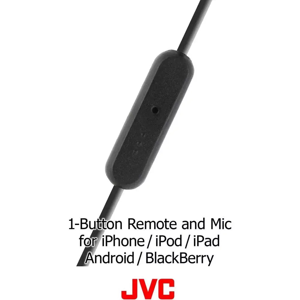 JVC Lightweight Flat Foldable Headphone with Mic, BLACK thumbnail