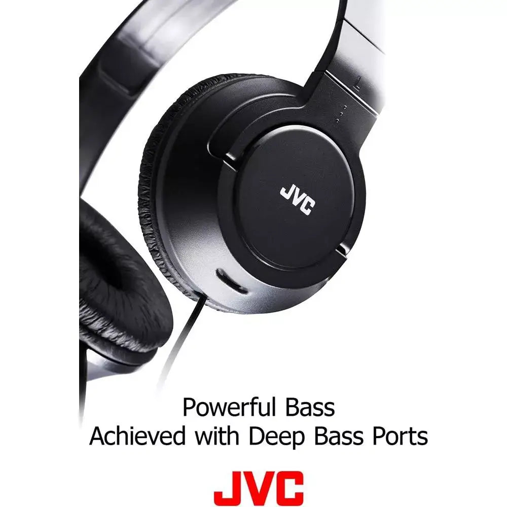 JVC Lightweight Flat Foldable Headphone with Mic, BLACK thumbnail