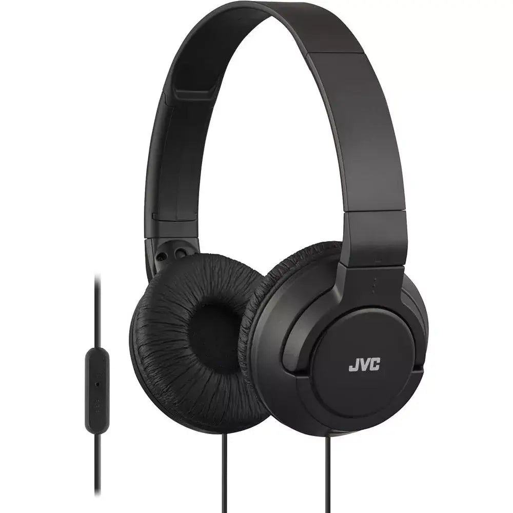 JVC Lightweight Flat Foldable Headphone with Mic, BLACK thumbnail