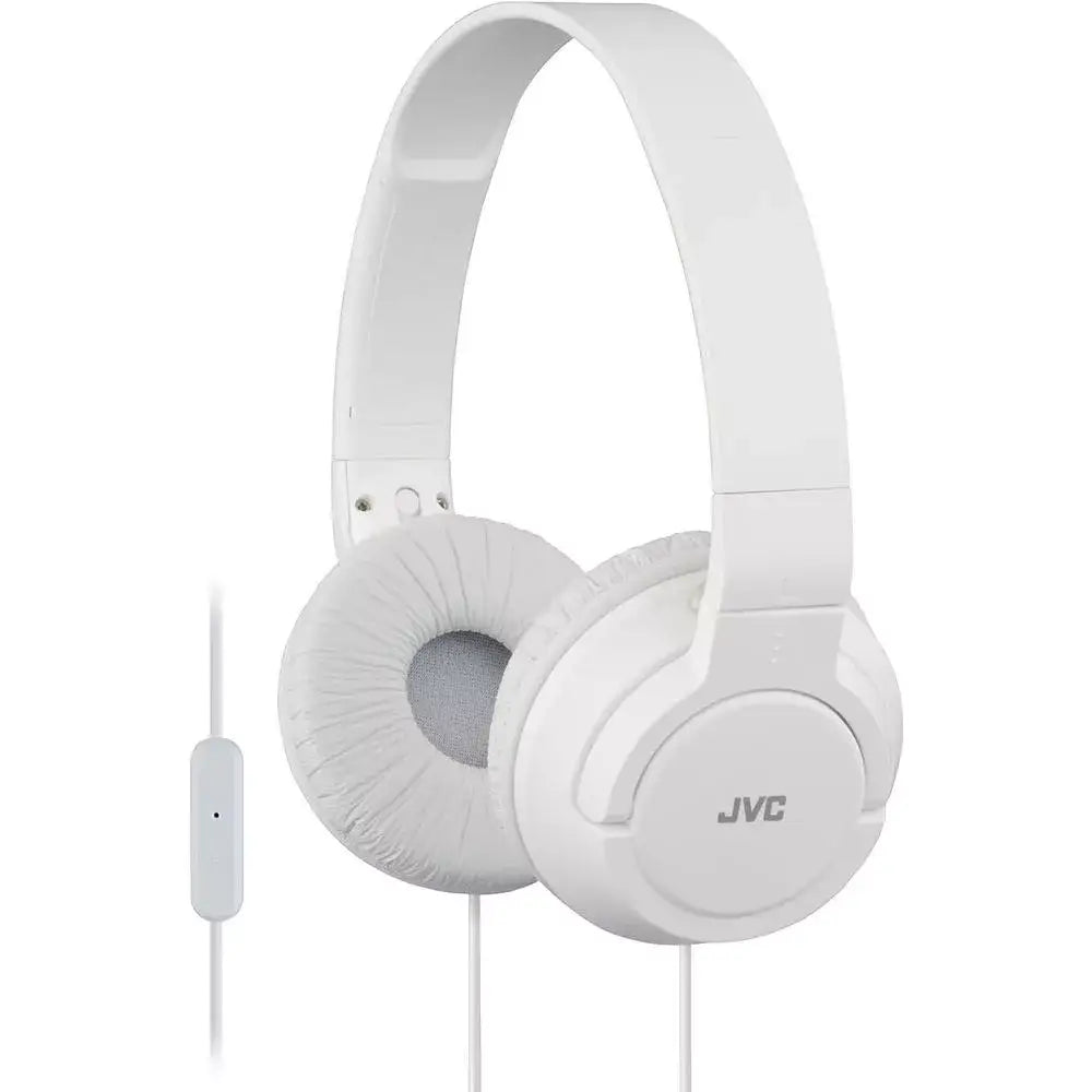 JVC Lightweight Flat Foldable Headphone with Mic, WHITE thumbnail