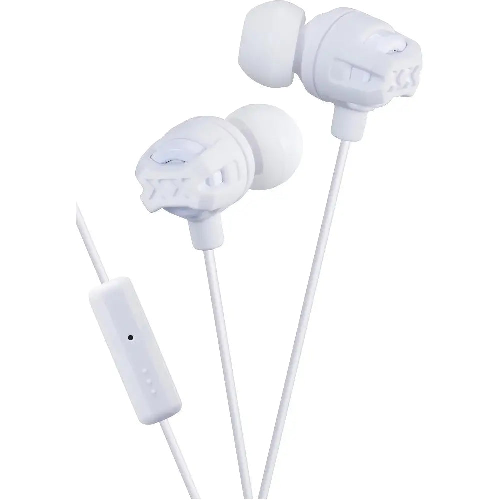 JVC Xtreme Ear Phone Rugged Inner-Ear Deep Bass Headphones In Line Mic [White] thumbnail