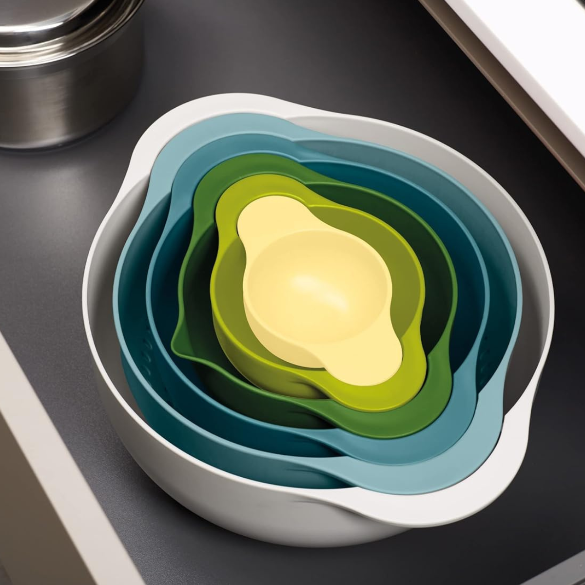 Joseph Joseph Duo Compact 6-Piece Food Prep Bowl Set, Nesting Mixing Bowls with Non-Slip Bases and Easy-Pour Design thumbnail