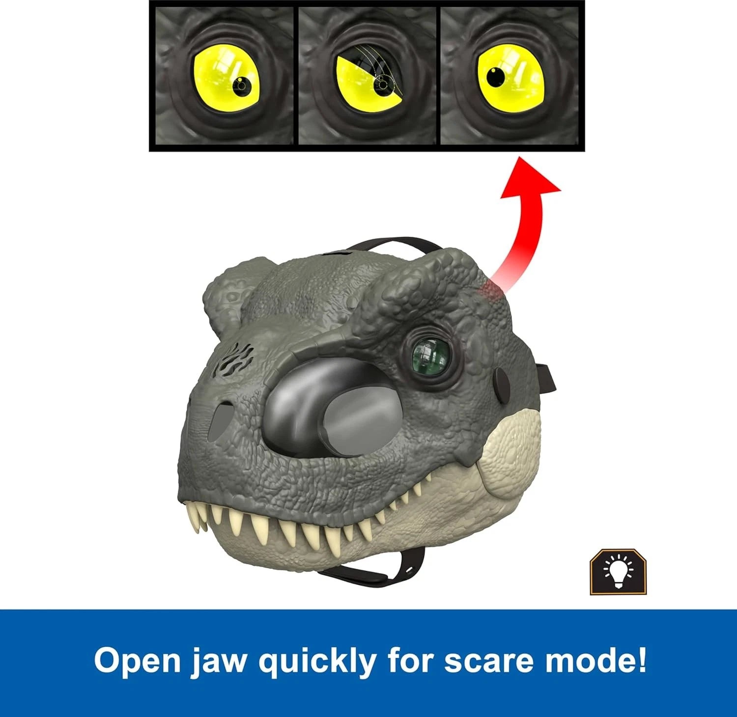 Jurassic World Rebirth T-Rex Rage N Roar Mask with Light Up Eyes, Realistic Dinosaur Costume Mask with Sound Effects for Kids thumbnail