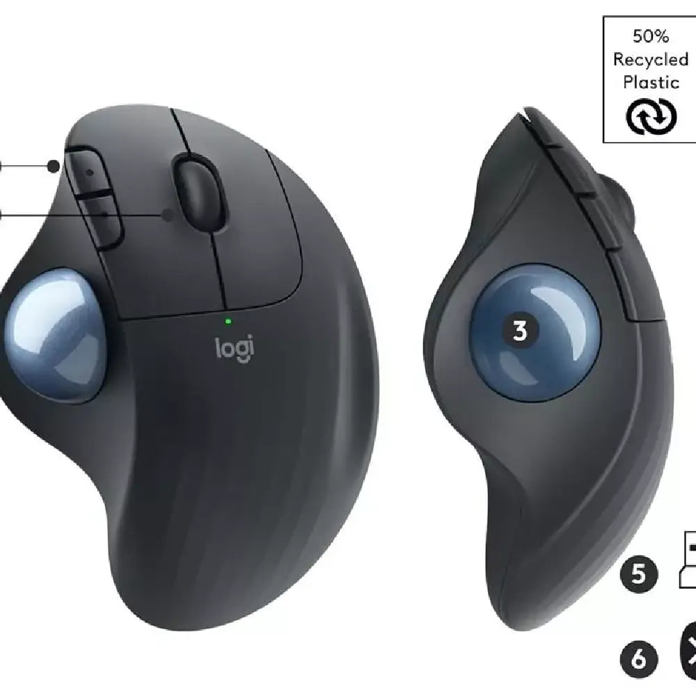Logitech ERGO M575S Wireless Ergonomic Trackball Mouse 910-007026 thumbnail