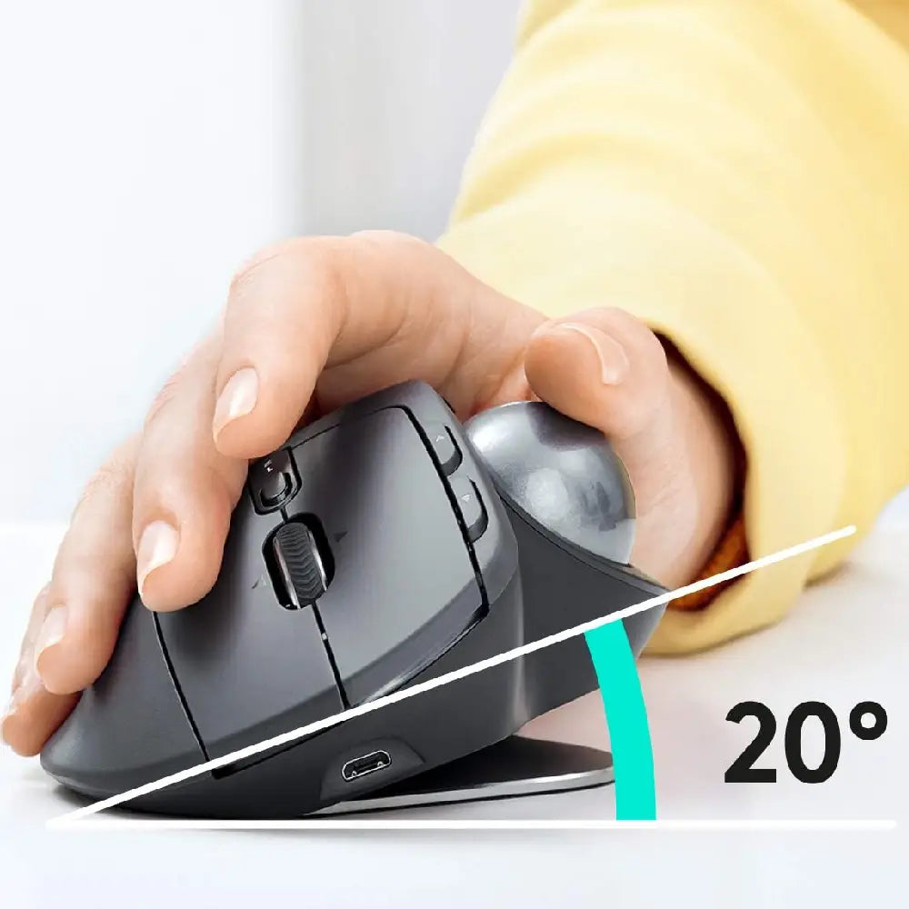 Logitech MX ERGO Plus Wireless Trackball Mouse Graphite 910-005178 thumbnail