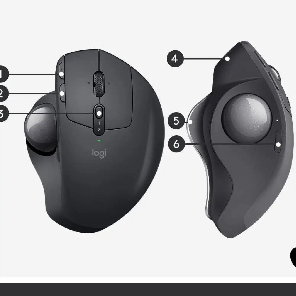 Logitech MX ERGO Plus Wireless Trackball Mouse Graphite 910-005178 thumbnail