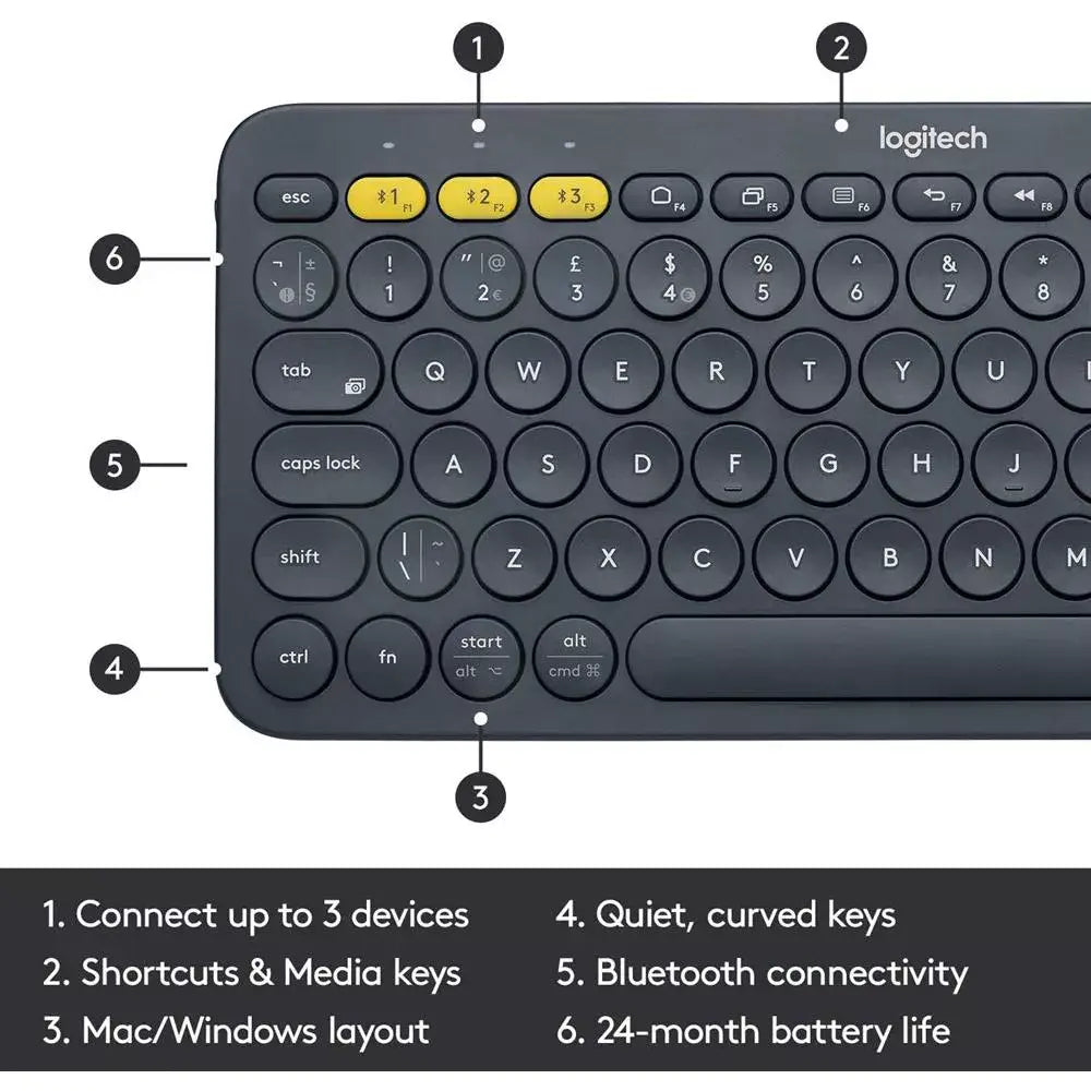 Logitech K380 Multi-Device Wireless Keyboard - Graphite thumbnail
