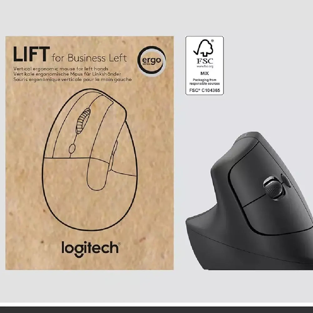Logitech Lift Left, Vertical Ergonomic Mouse - Left-Handed 910-006492 thumbnail