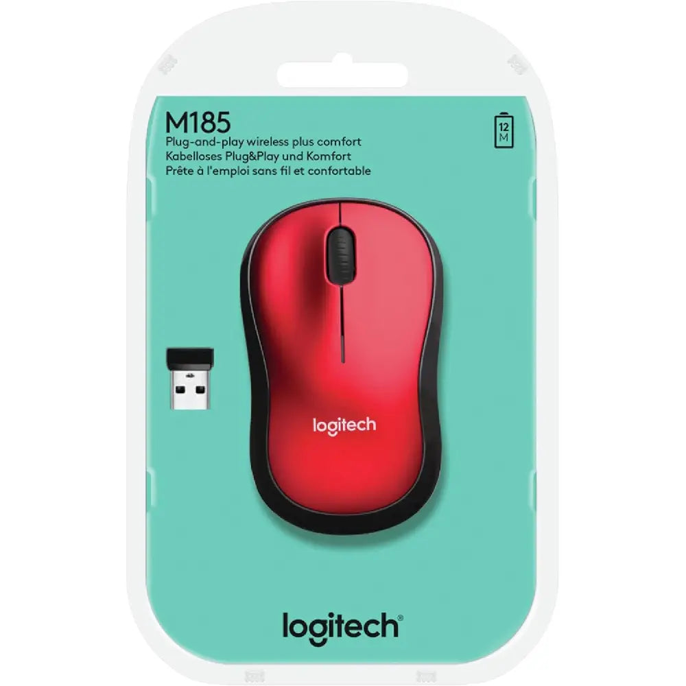 Logitech M185 Wireless Mouse RED BAY BACK thumbnail