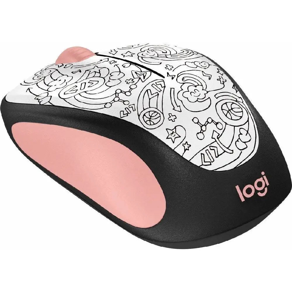 Logitech M317 Wireless Mouse - Pink Doodle Brainstorm Pink thumbnail