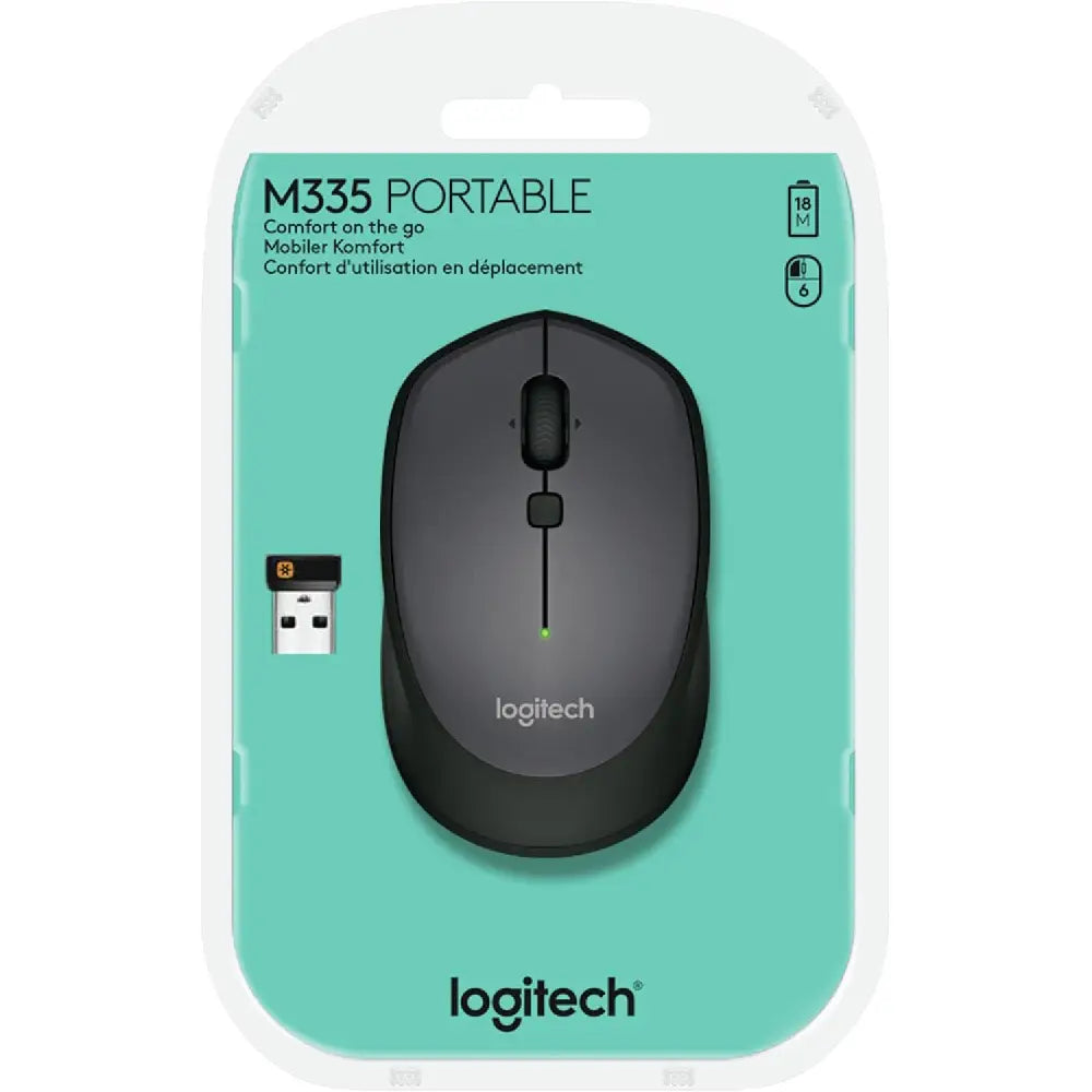 Logitech M335 Wireless Mouse - Black thumbnail