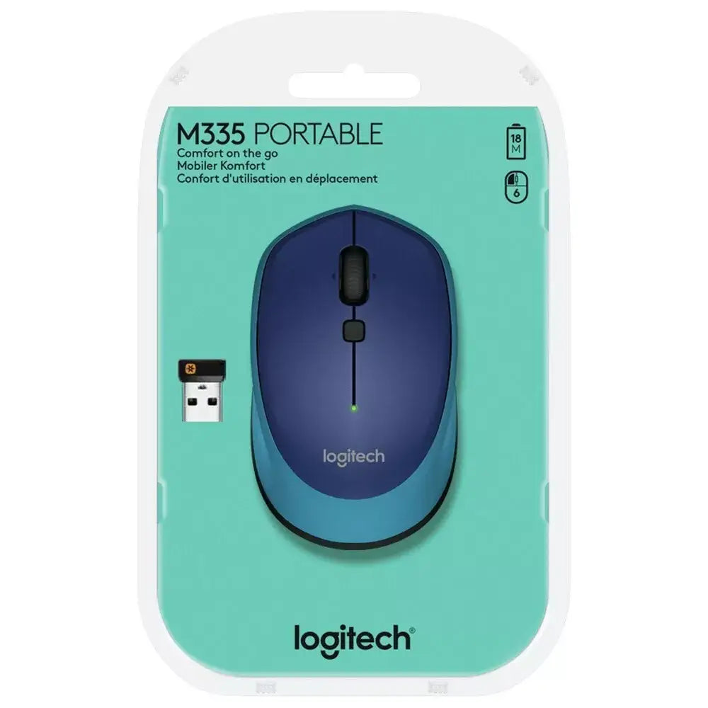 Logitech M335 Wireless Mouse - Blue thumbnail