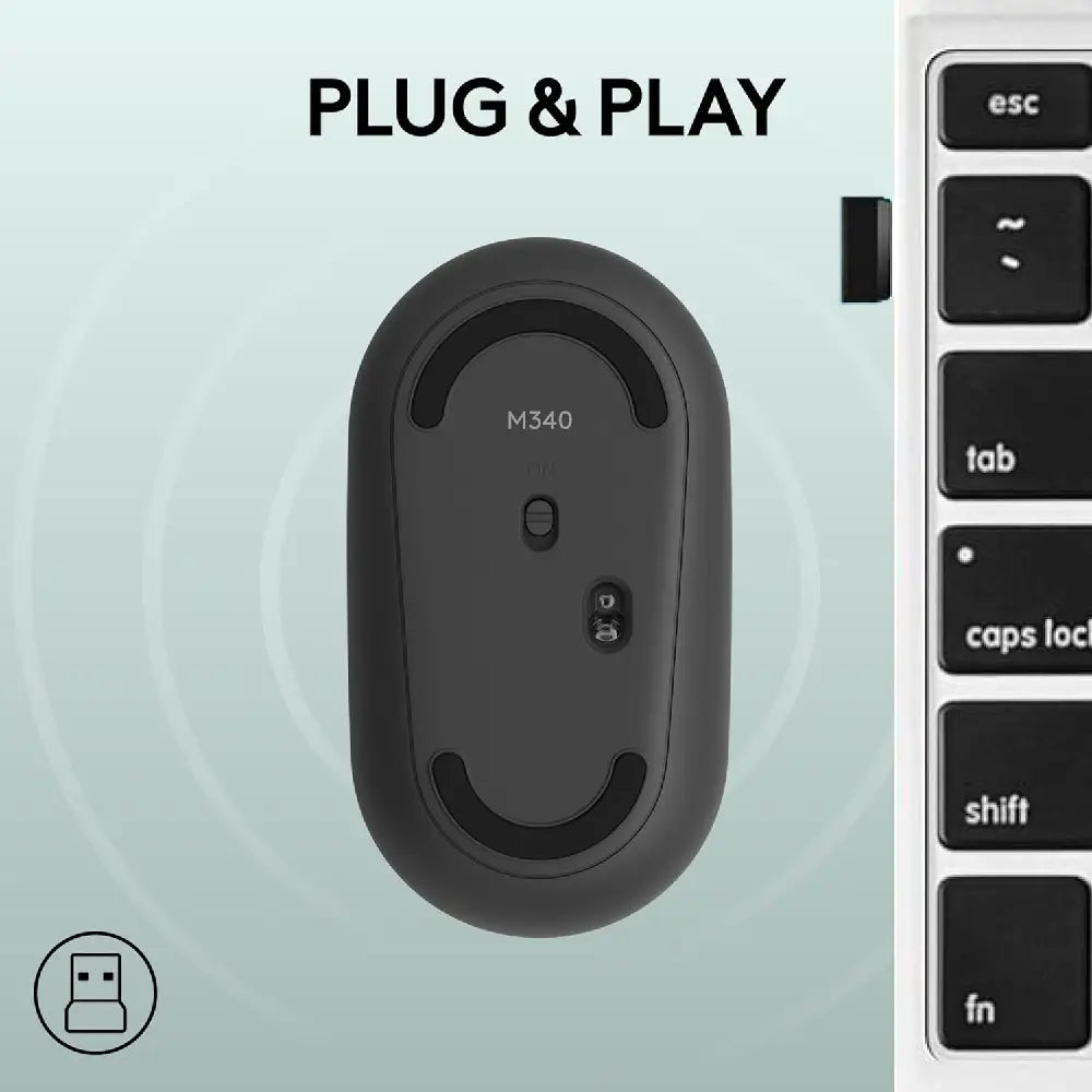 Logitech M340 Wireless Mouse Floral Leaves thumbnail