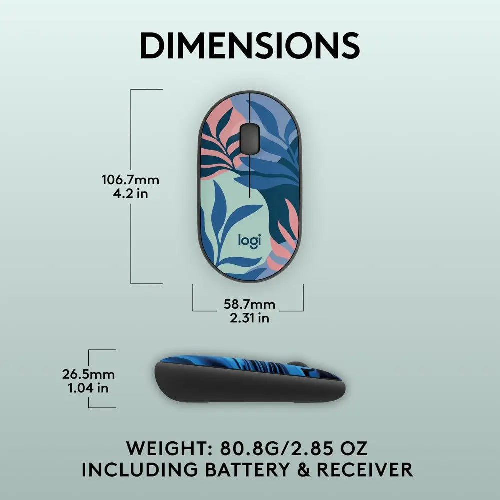 Logitech M340 Wireless Mouse Floral Leaves thumbnail