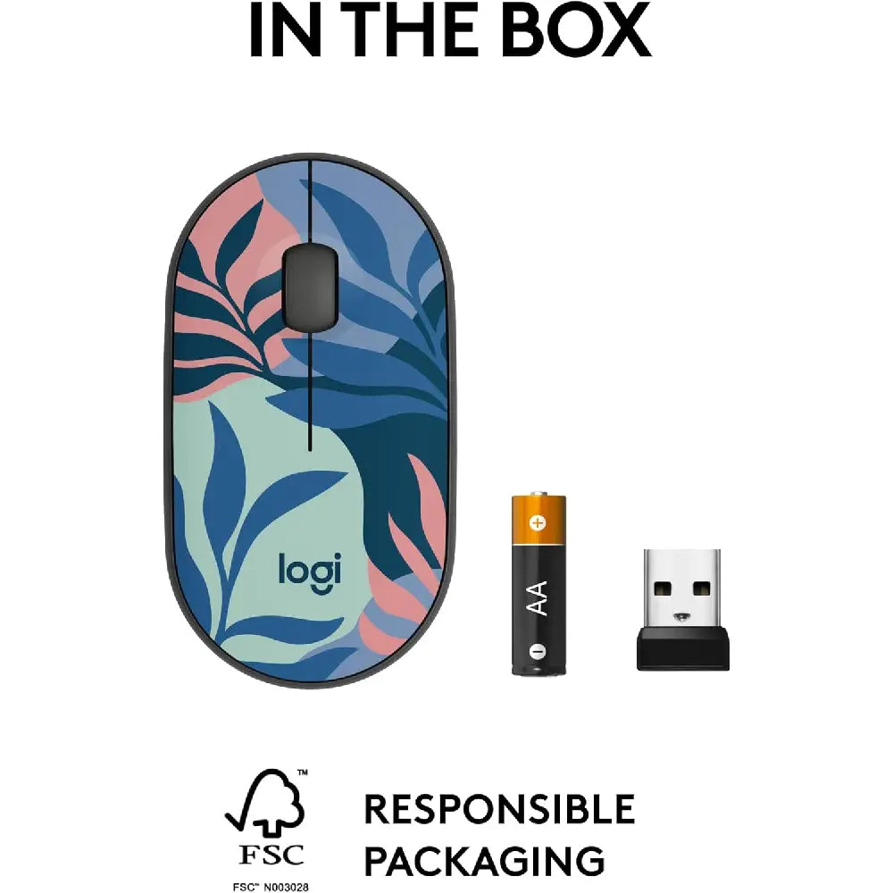 Logitech M340 Wireless Mouse Floral Leaves thumbnail