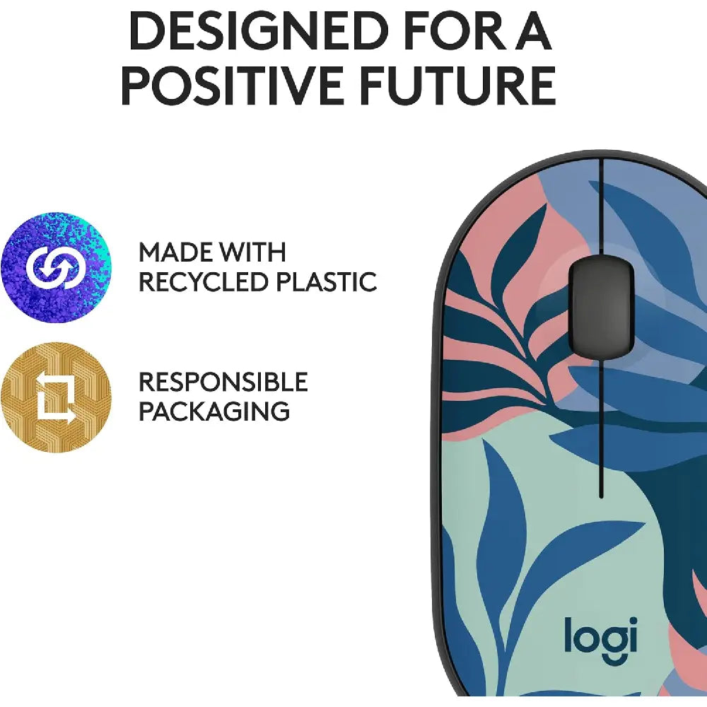 Logitech M340 Wireless Mouse Floral Leaves thumbnail