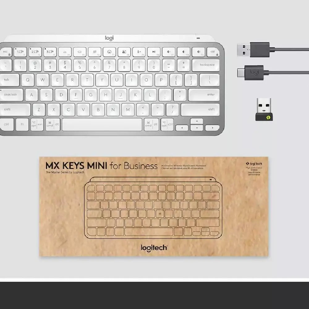 Logitech MX Keys Mini for Business Keyboard - Pale Gray 920-010595 thumbnail