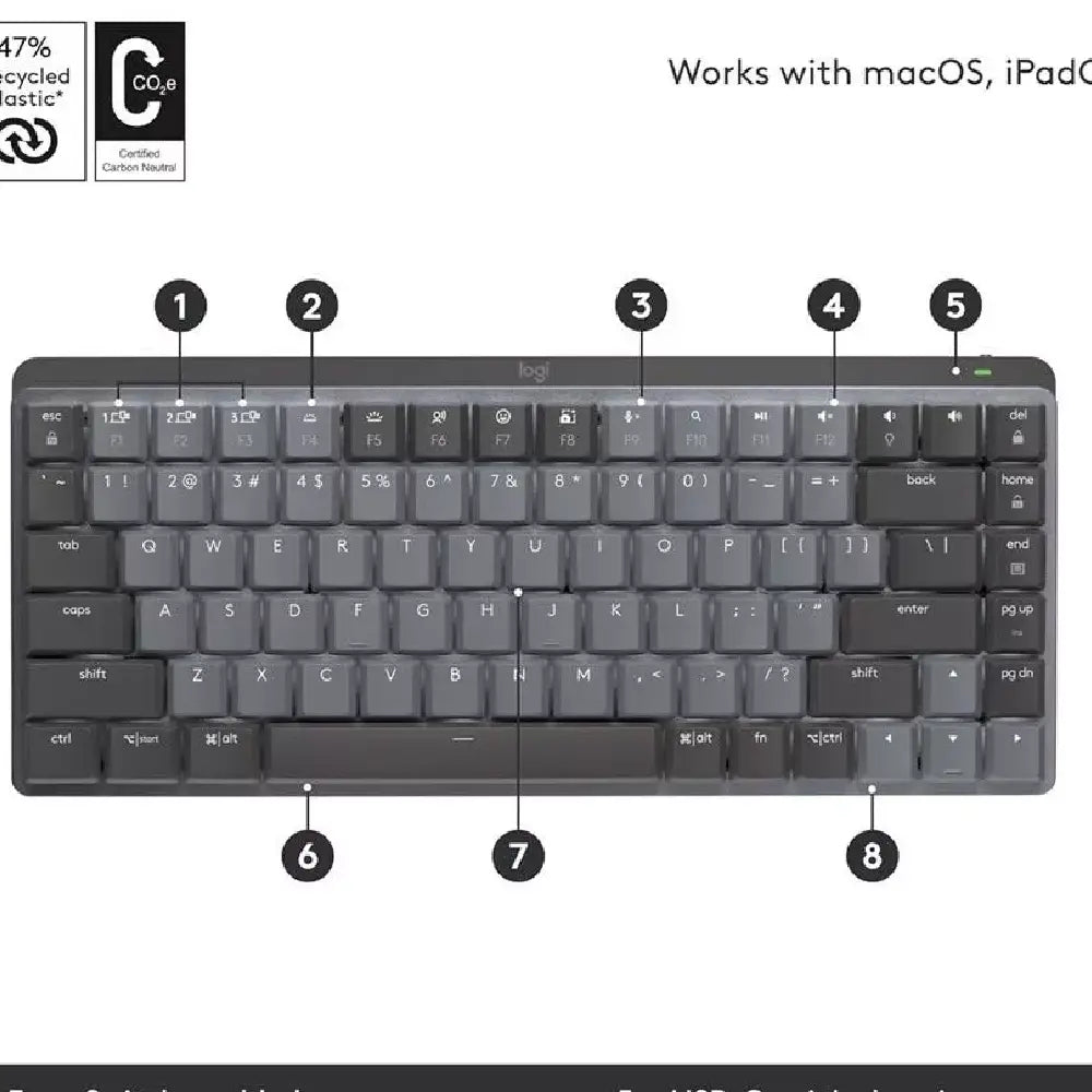 Logitech MX Mechanical Mini Wireless Illuminated Keyboard 920-010552 thumbnail