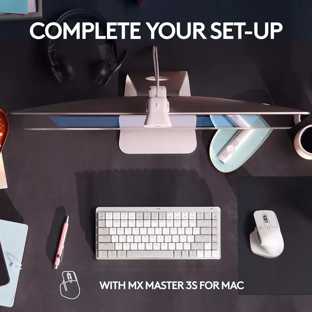Logitech MX Mechanical Mini for Mac Wireless Illuminated Keyboard Pale Grey. Take advantage of advanced wireless connectivity that offers a clean, cable-free workspace and dependable performance—perfect for Mac users on the move or at home 920-010553 thumbnail