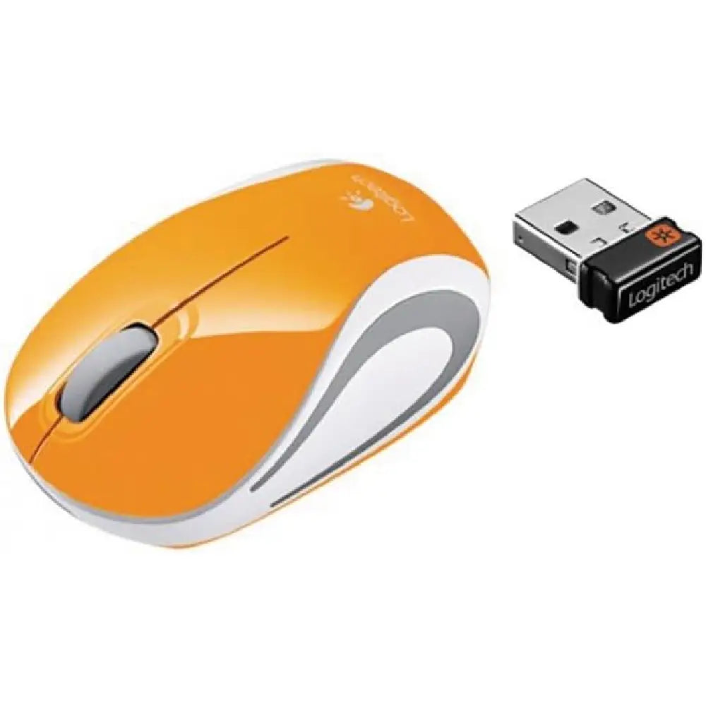 Logitech  Mouse Wireless Mini M187 ORANGE 910-003255 thumbnail