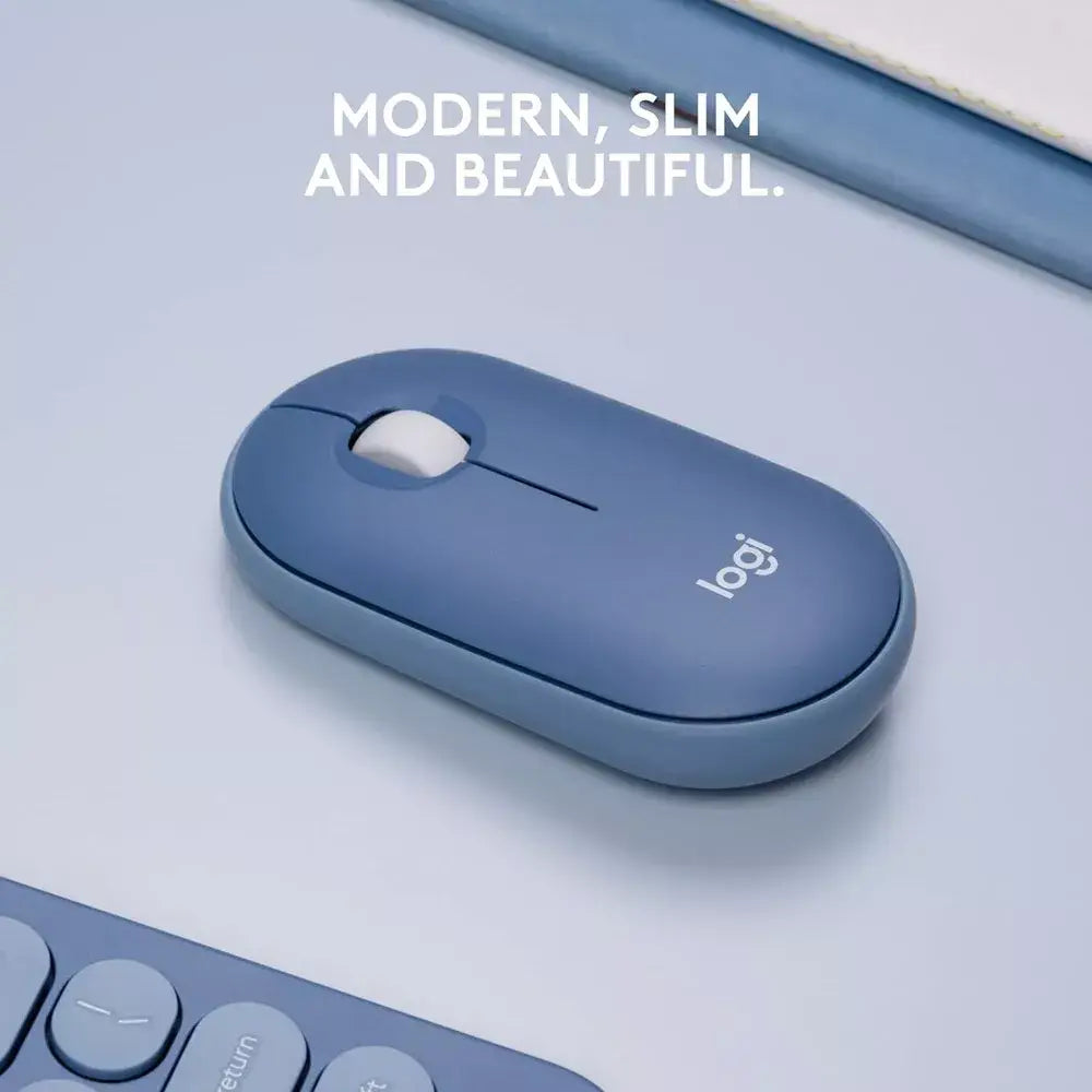 Logitech Pebble Wireless Mouse Bluetooth Blueberry 910-007081 thumbnail