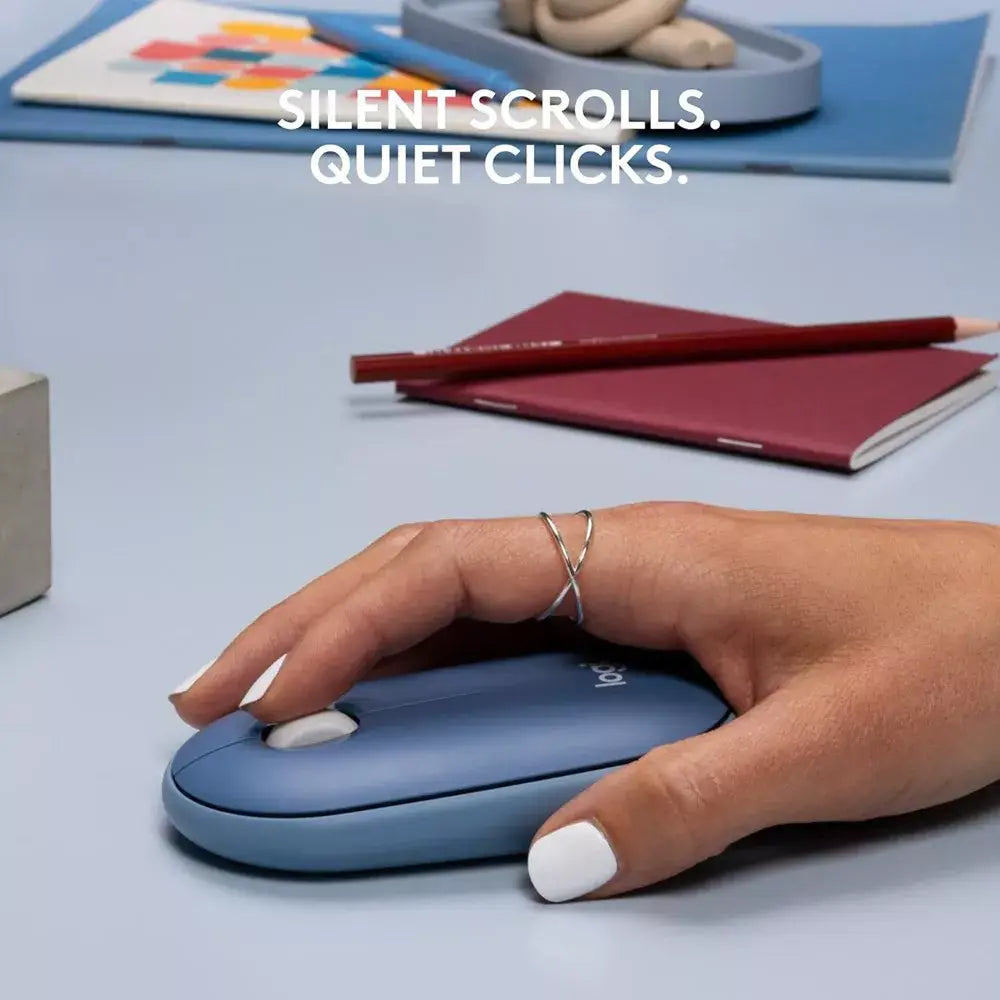 Logitech Pebble Wireless Mouse Bluetooth Blueberry 910-007081 thumbnail