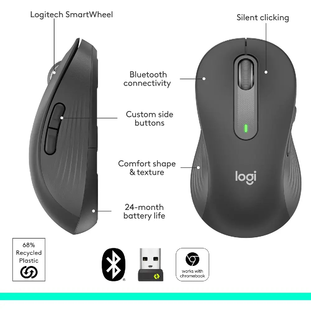 Logitech Signature M650 L Left Wireless Mouse 910-006234 thumbnail