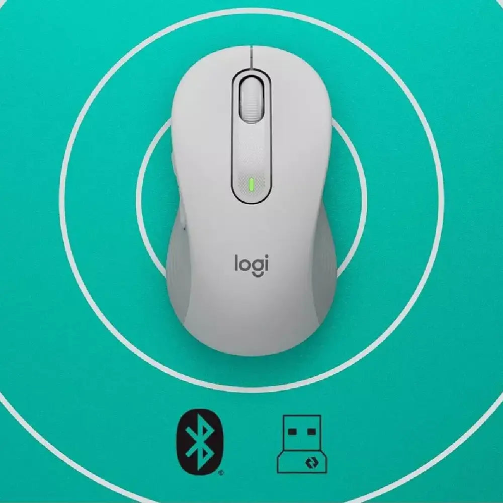 Logitech Signature M650 L for Business Wireless Mouse, Off White. The Signature M650 for Business is a user-friendly mouse designed for quick deployment and boosts productivity by 50% compared to using a laptop touchpad¹. 910-006347 thumbnail