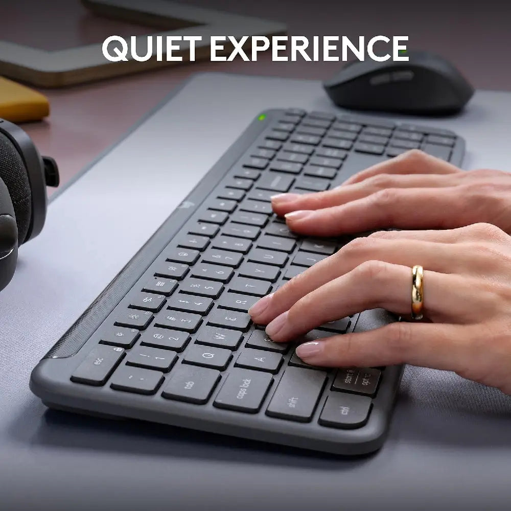 Logitech Signature Slim MK955 Combo Keyboard and Mouse for Business. Get fast access to Microsoft Copilot in Windows* to improve productivity by seamlessly adding the everyday AI companion to employee workflows with a single keystroke.  920-013271 thumbnail