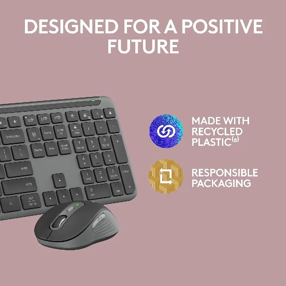 Logitech Signature Slim MK955 Combo Keyboard and Mouse for Business. Get fast access to Microsoft Copilot in Windows* to improve productivity by seamlessly adding the everyday AI companion to employee workflows with a single keystroke.  920-013271 thumbnail