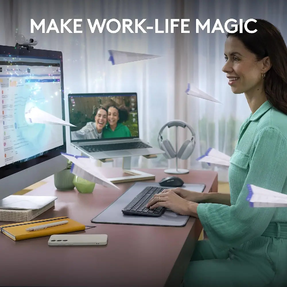 Logitech Signature Slim MK955 Combo Keyboard and Mouse for Business. Get fast access to Microsoft Copilot in Windows* to improve productivity by seamlessly adding the everyday AI companion to employee workflows with a single keystroke.  920-013271 thumbnail