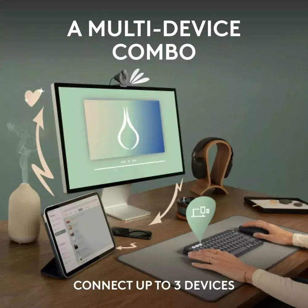 Logitech Slim Bluetooth Combo, Wireless Keyboard and Mouse 920-012525 thumbnail