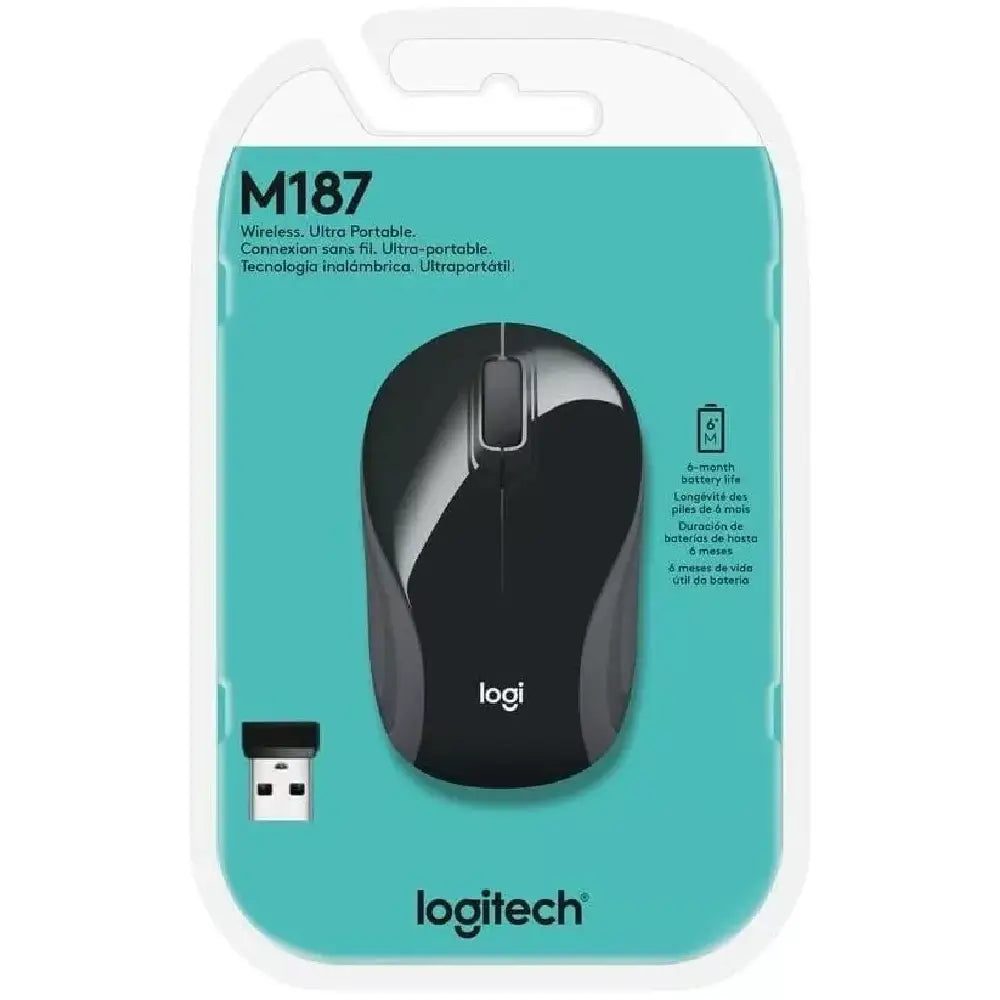 Logitech Wireless Mini Mouse M187  BLACK thumbnail