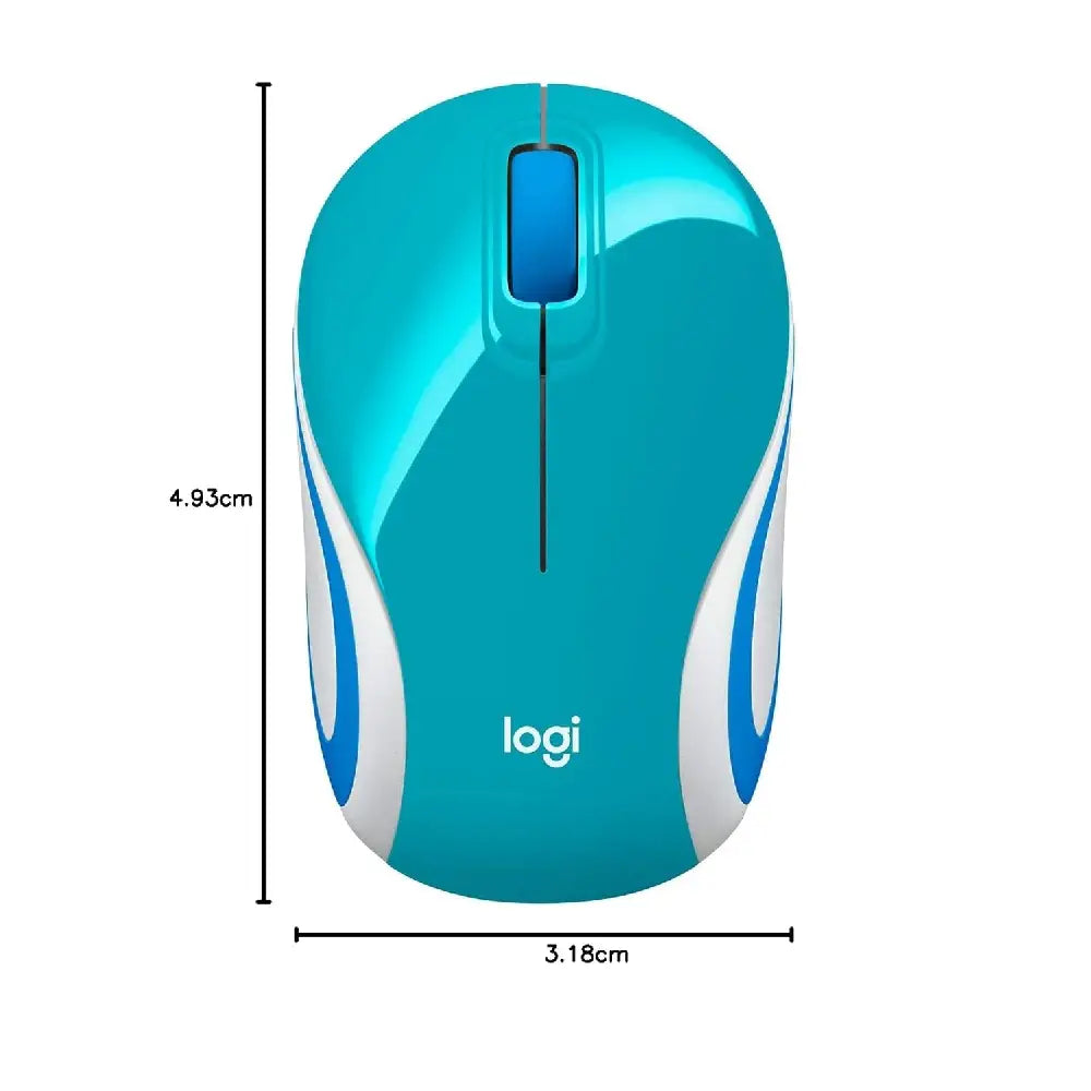 Logitech Wireless Mini Mouse M187 Bright Teal 910-005363 thumbnail
