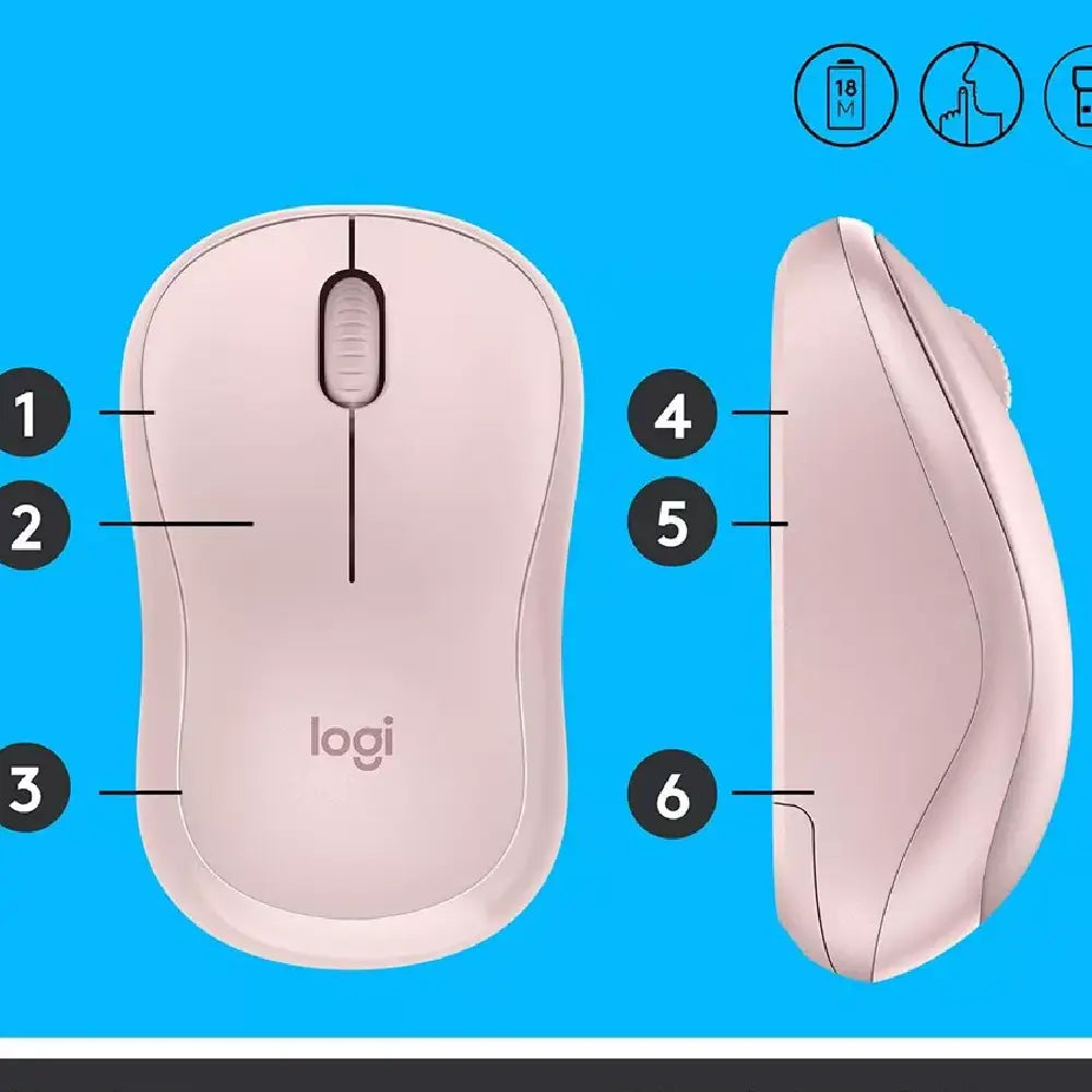Logitech Wireless Silent Mouse M220 PINK 910-006126 thumbnail