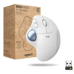 Logitech Ergo M575 Wireless Trackball Mouse for Business  Off-White