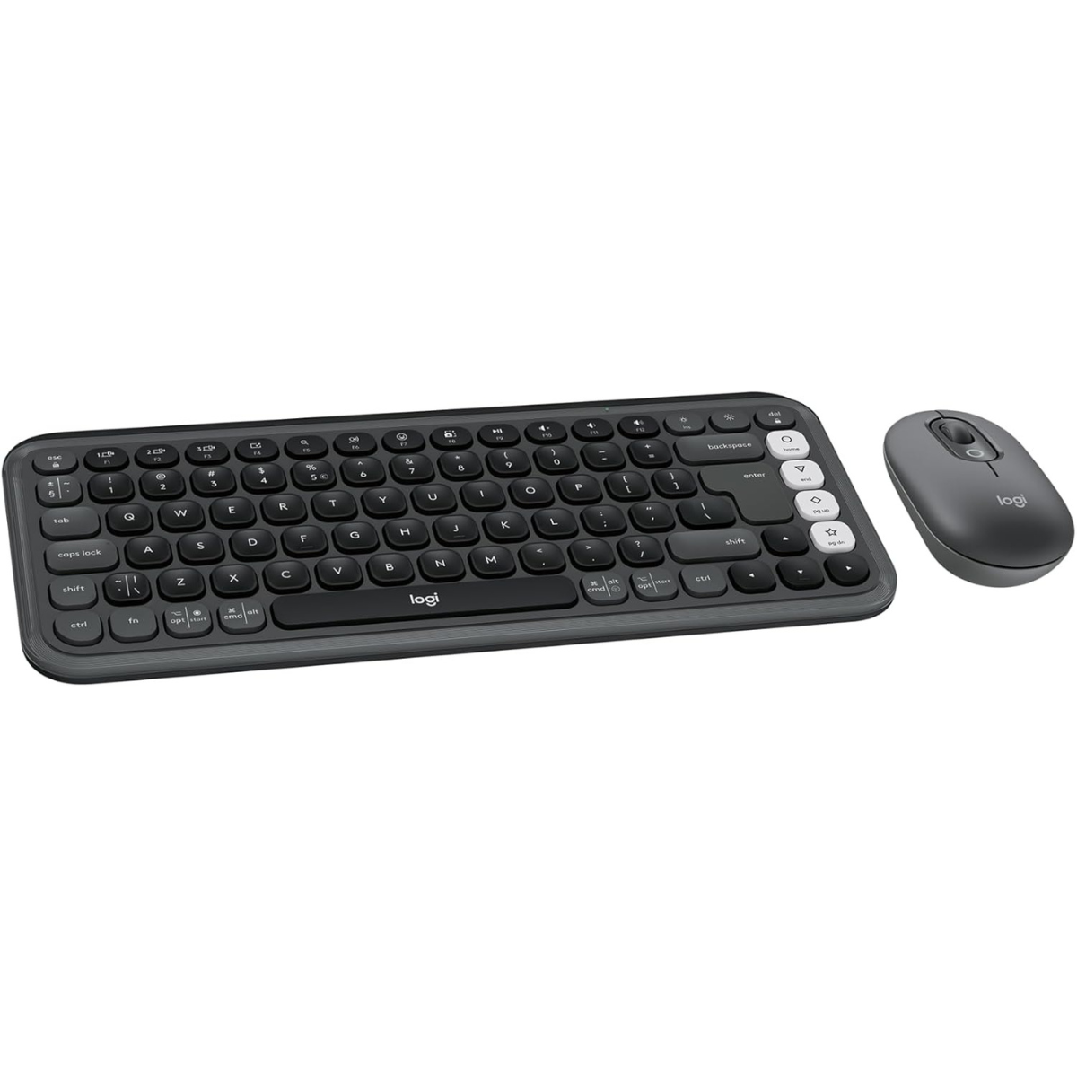Logitech POP ICON Combo, Bluetooth Keyboard and Mouse Combo, Comfortable Typing, programmable Keys and Buttons, Quiet clicks, Easy-Switch up to 3 Devices - Graphite and Lime thumbnail
