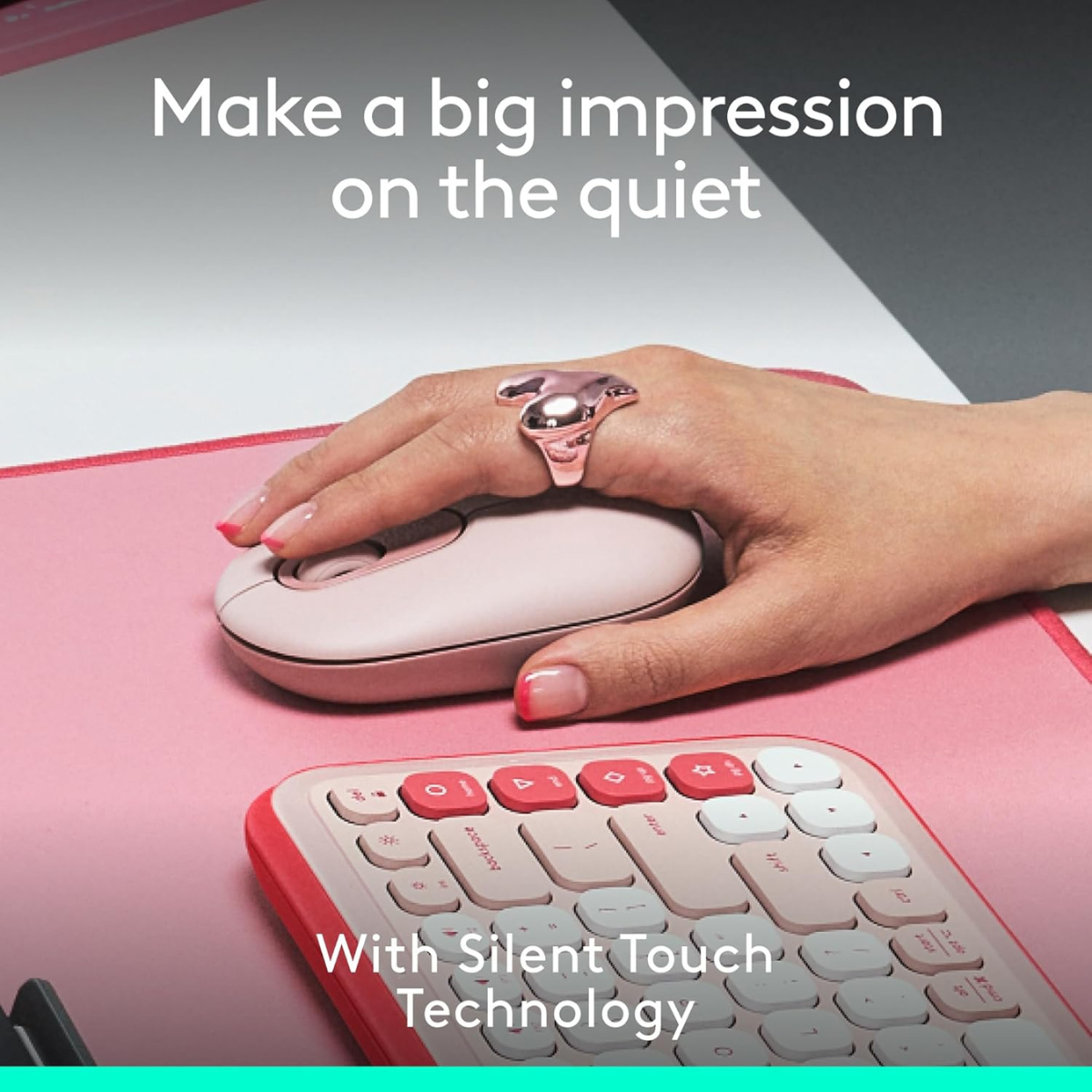 Logitech POP Mouse, Compact and Portable Wireless Bluetooth Mouse with Programmable Buttons and Quiet Clicks, Easy-Switch Between up to 3 Devices, Laptop, Tablet, PC - Rose thumbnail