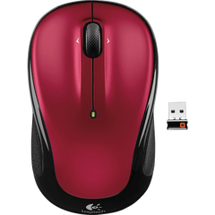 Logitech M325S Wireless Optical Mouse with Smooth Scrolling, Compact Ergonomic Design, Long-Lasting Battery Life, and 2.4GHz USB Nano Receiver – Red
